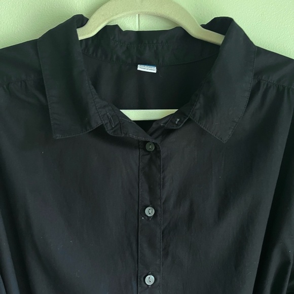 Old Navy Long Sleeve Black Button Front Maternity Midi Shirt Dress with … - Picture 6 of 11